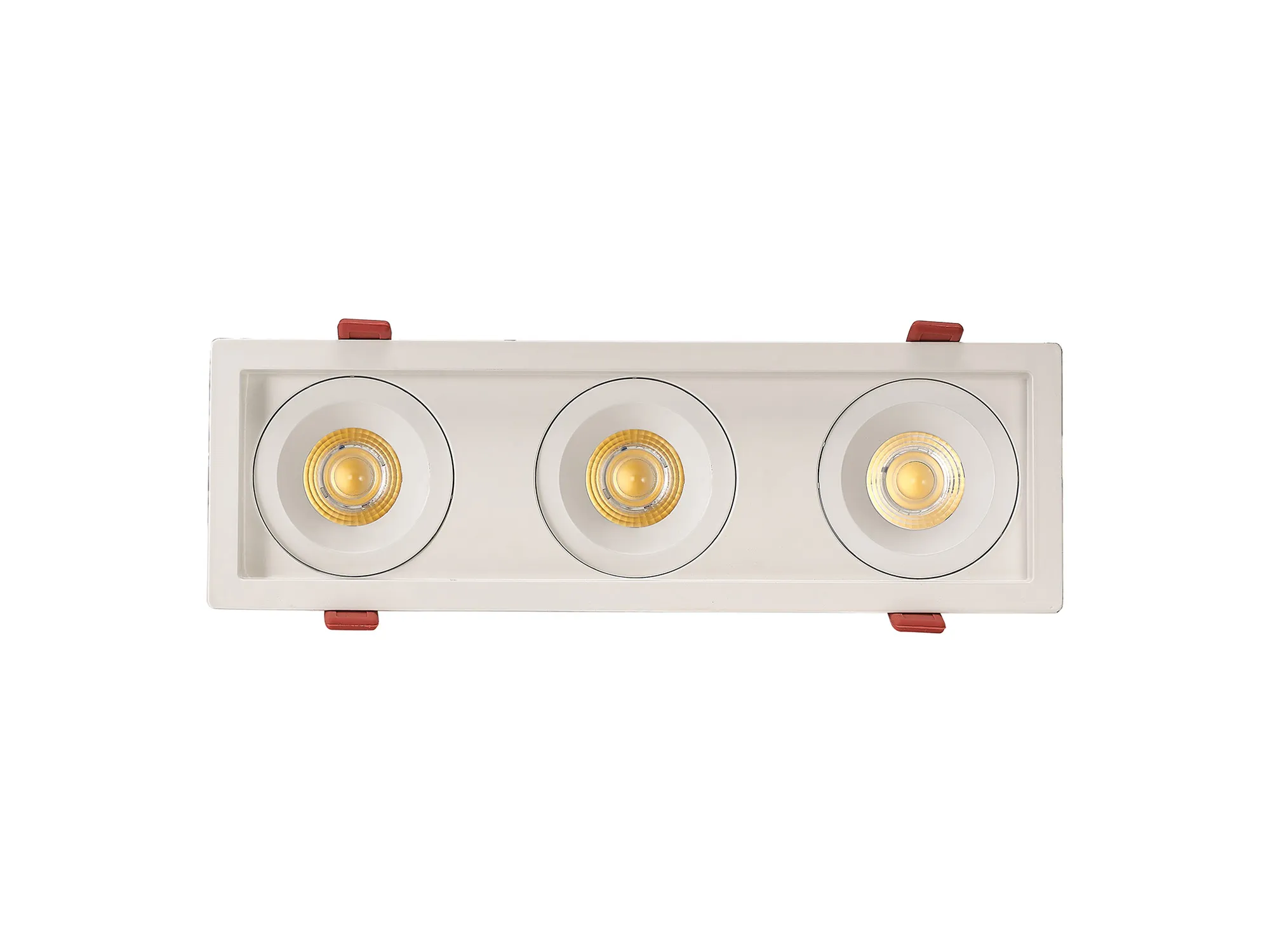 DM202819  Bezz 15-3 Powered by Philips 3x15W 3x1350lm 3000K 24° Engine, 350mA, Matt White,Adj.Deep Recessed Tripel Square Spotlight, IP20.